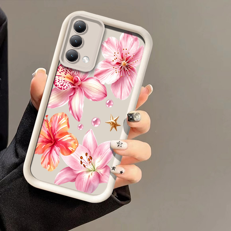 Realme C67 - Pink Lily Lychee Texture Phone Case